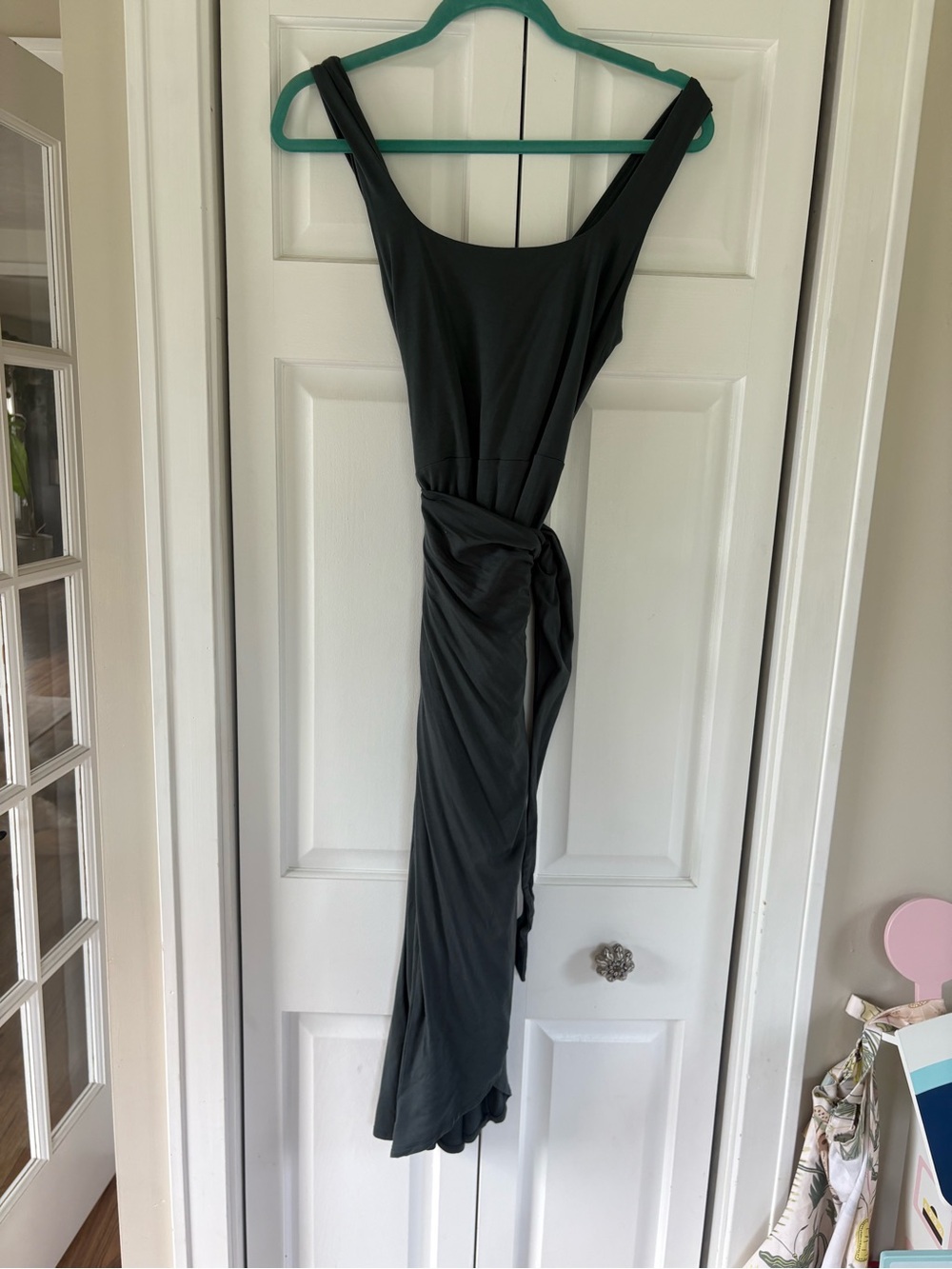 Quince tencel jersey side tie midi dress